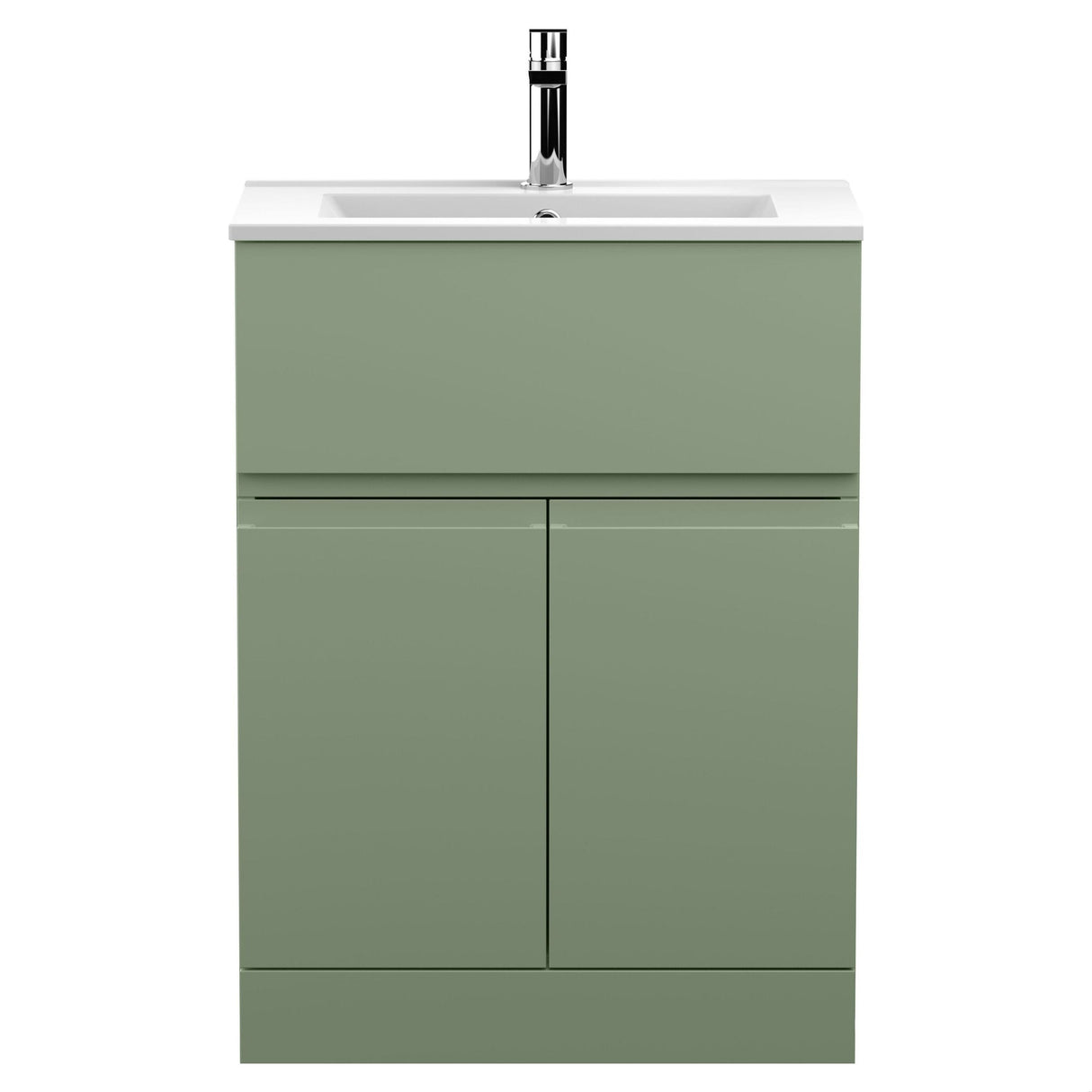 [BFRA803B] Mavesyn Contemporary 2 Door 1 Drawer Floor Standing Vanity Unit with Minimalist Basin - Choice of Size and Colour - Cutout