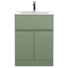 [BFRA803B] Mavesyn Contemporary 2 Door 1 Drawer Floor Standing Vanity Unit with Minimalist Basin - Choice of Size and Colour - Cutout