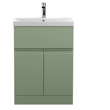 [BFRA803D] Mavesyn Contemporary 2 Door 1 Drawer Floor Standing Vanity Unit with Thin Edge Basin - Choice of Size and Colour - Cutout