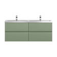 [BFRA804C] Mavesyn Contemporary 4 Drawer Wall Hung Vanity Unit with Basin, Satin Green, 1200mm - Cutout