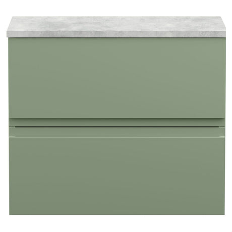 [BFRA804LBG] Mavesyn Contemporary 2 Drawer Wall Hung Vanity Unit with Laminate Worktop - Choice of Size and Colour - Cutout