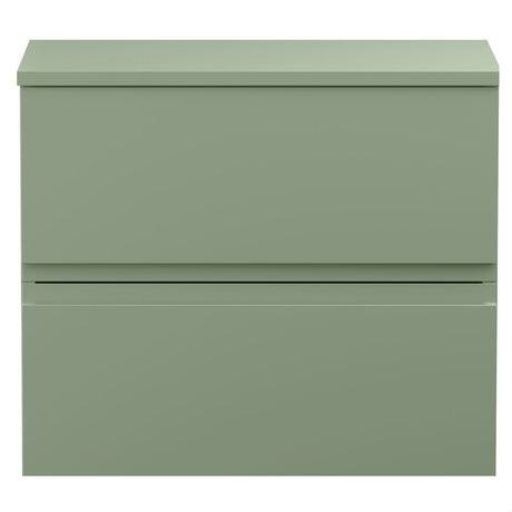 [BFRA804W] Mavesyn Contemporary 2 Drawer Wall Hung Vanity Unit with Worktop - Choice of Size and Colour - Cutout