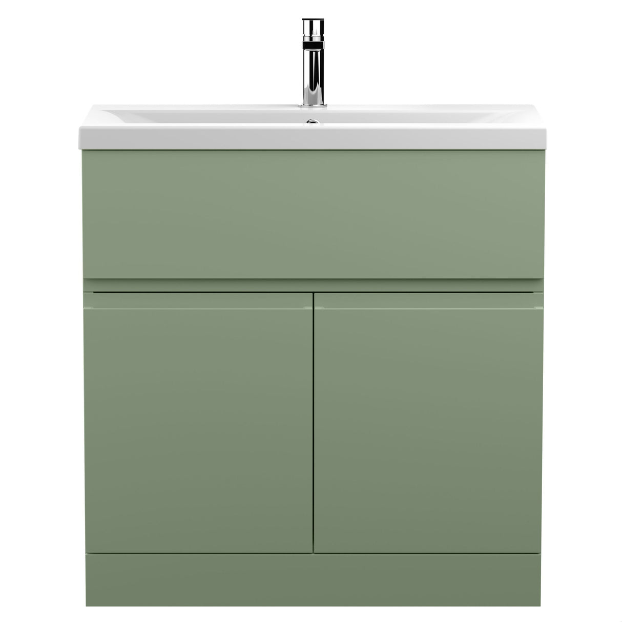 [BFRA805A] Mavesyn Contemporary 2 Door 1 Drawer Floor Standing Vanity Unit with Mid-Edge Basin - Choice of Size and Colour - Cutout