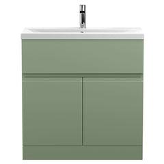 [BFRA805A] Mavesyn Contemporary 2 Door 1 Drawer Floor Standing Vanity Unit with Mid-Edge Basin - Choice of Size and Colour - Cutout