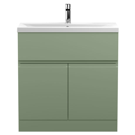 [BFRA805A] Mavesyn Contemporary 2 Door 1 Drawer Floor Standing Vanity Unit with Mid-Edge Basin - Choice of Size and Colour - Cutout