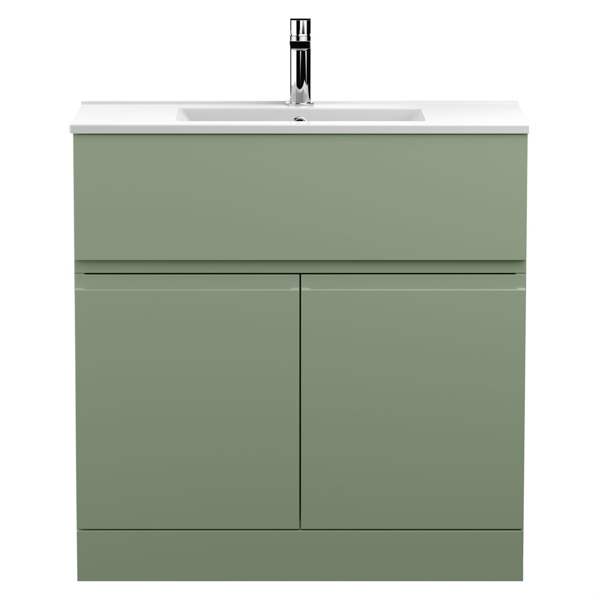 [BFRA805B] Mavesyn Contemporary 2 Door 1 Drawer Floor Standing Vanity Unit with Minimalist Basin - Choice of Size and Colour - Cutout