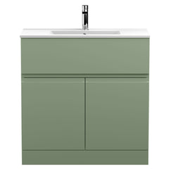 [BFRA805B] Mavesyn Contemporary 2 Door 1 Drawer Floor Standing Vanity Unit with Minimalist Basin - Choice of Size and Colour - Cutout