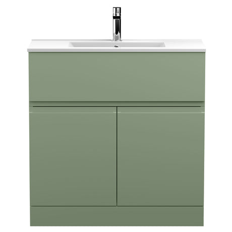 [BFRA805B] Mavesyn Contemporary 2 Door 1 Drawer Floor Standing Vanity Unit with Minimalist Basin - Choice of Size and Colour - Cutout