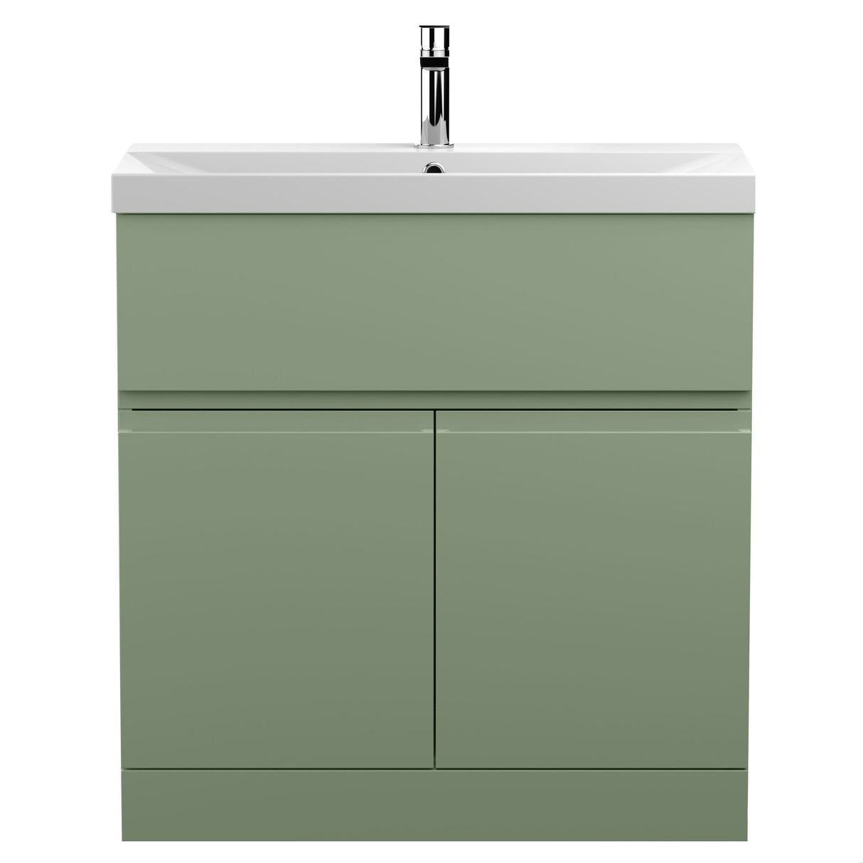 [BFRA805D] Mavesyn Contemporary 2 Door 1 Drawer Floor Standing Vanity Unit with Thin Edge Basin - Choice of Size and Colour - Cutout