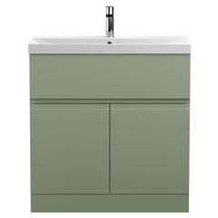 [BFRA805D] Mavesyn Contemporary 2 Door 1 Drawer Floor Standing Vanity Unit with Thin Edge Basin - Choice of Size and Colour - Cutout