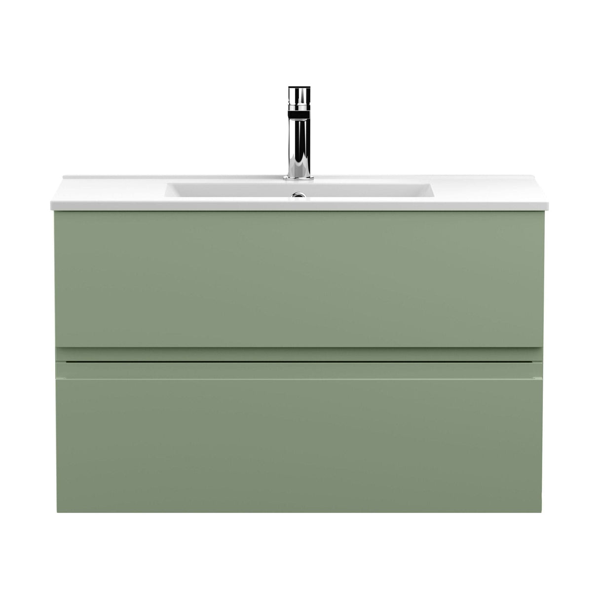[BFRA806B] Mavesyn Contemporary 2 Drawer Wall Hung Vanity Unit with Minimalist Basin - Choice of Size and Colour - Cutout