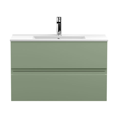 [BFRA806B] Mavesyn Contemporary 2 Drawer Wall Hung Vanity Unit with Minimalist Basin - Choice of Size and Colour - Cutout
