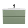 [BFRA806B] Mavesyn Contemporary 2 Drawer Wall Hung Vanity Unit with Minimalist Basin - Choice of Size and Colour - Cutout