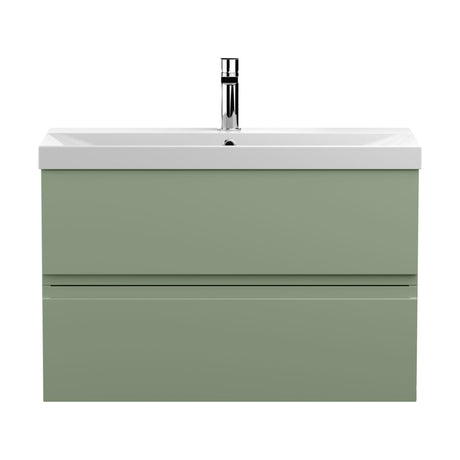 [BFRA806D] Mavesyn Contemporary 2 Drawer Wall Hung Vanity Unit with Thin Edge Basin - Choice of Size and Colour - Cutout