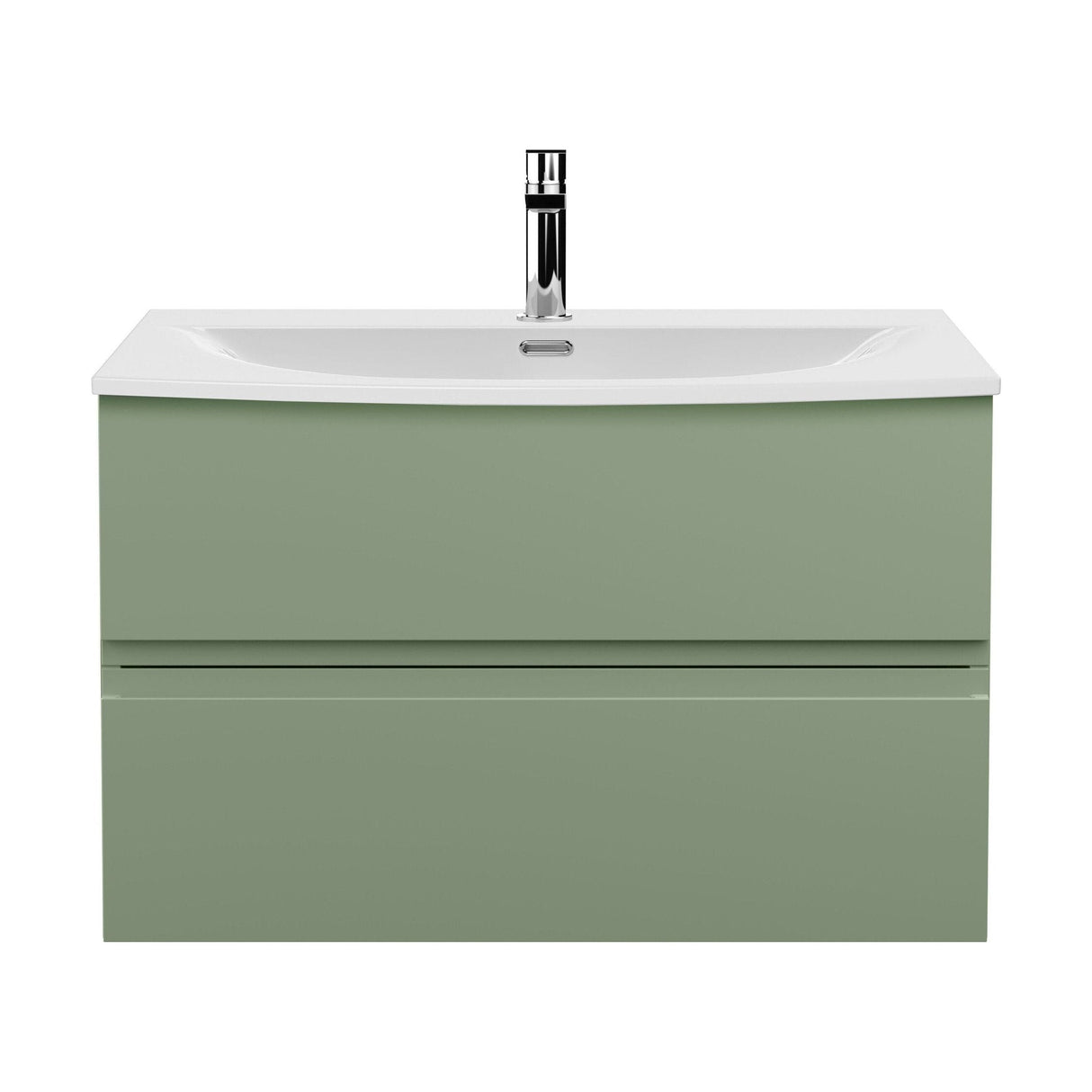[BFRA806G] Mavesyn Contemporary 2 Drawer Wall Hung Vanity Unit with Curved Basin - Choice of Size and Colour - Cutout