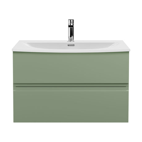 [BFRA806G] Mavesyn Contemporary 2 Drawer Wall Hung Vanity Unit with Curved Basin - Choice of Size and Colour - Cutout
