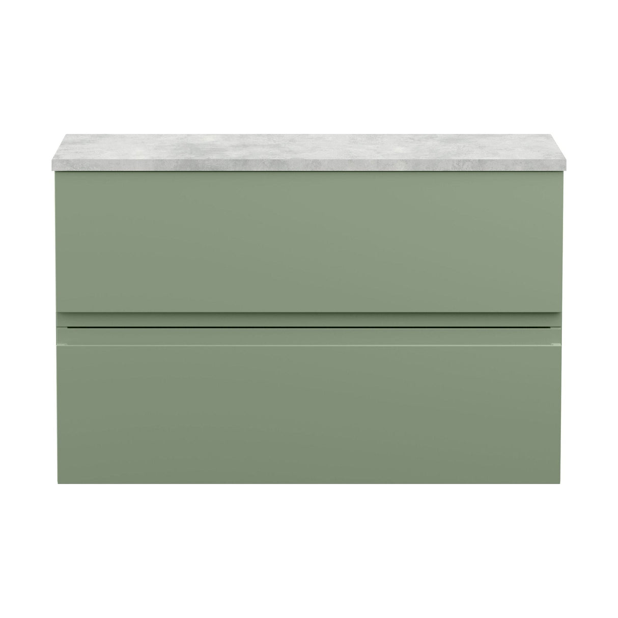 [BFRA806LBG] Mavesyn Contemporary 2 Drawer Wall Hung Vanity Unit with Laminate Worktop - Choice of Size and Colour - Cutout