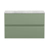 [BFRA806LBG] Mavesyn Contemporary 2 Drawer Wall Hung Vanity Unit with Laminate Worktop - Choice of Size and Colour - Cutout
