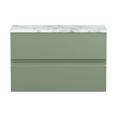 [BFRA806LCM] Mavesyn Contemporary 2 Drawer Wall Hung Vanity Unit with Laminate Worktop - Choice of Size and Colour - Cutout