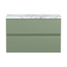 [BFRA806LCM] Mavesyn Contemporary 2 Drawer Wall Hung Vanity Unit with Laminate Worktop - Choice of Size and Colour - Cutout
