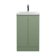 [BFRA807A] Mavesyn Contemporary 2 Door Floor Standing Vanity Unit with Mid-Edge Basin, Satin Green, 500mm - Cutout