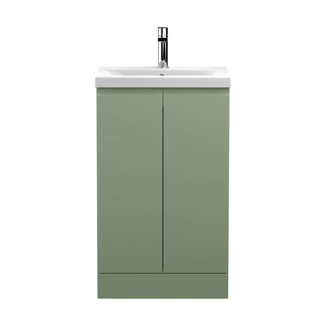 [BFRA807A] Mavesyn Contemporary 2 Door Floor Standing Vanity Unit with Mid-Edge Basin - Choice of Size and Colour - Cutout