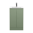 [BFRA807B] Mavesyn Contemporary 2 Door Floor Standing Vanity Unit with Minimalist Basin, Satin Green, 500mm - Cutout