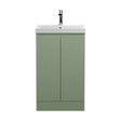 [BFRA807D] Mavesyn Contemporary 2 Door Floor Standing Vanity Unit with Thin Edge Basin, Satin Green, 500mm - Cutout