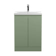 [BFRA808A] Mavesyn Contemporary 2 Door Floor Standing Vanity Unit with Mid-Edge Basin, Satin Green, 600mm - Cutout