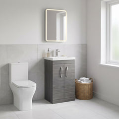 [BFRI004D] Millwich Contemporary 2 Door Floor Standing Vanity Unit with Thin Edge Basin - Choice of Size and Colour