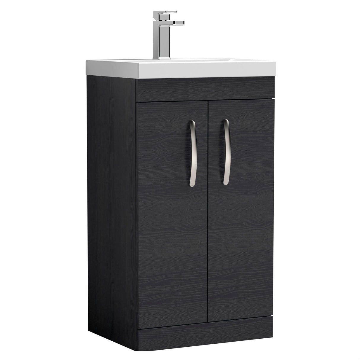 [BFRI005D] Millwich Contemporary 2 Door Floor Standing Vanity Unit with Thin Edge Basin - Choice of Size and Colour - Cutout