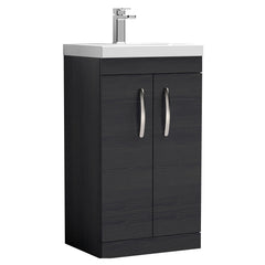 [BFRI005D] Millwich Contemporary 2 Door Floor Standing Vanity Unit with Thin Edge Basin - Choice of Size and Colour - Cutout