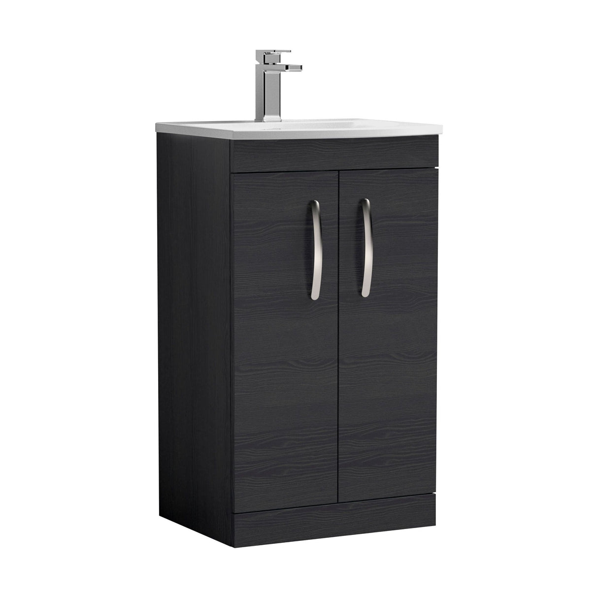[BFRI005G] Millwich Contemporary 2 Door Floor Standing Vanity Unit with Curved Basin - Choice of Size and Colour - Cutout