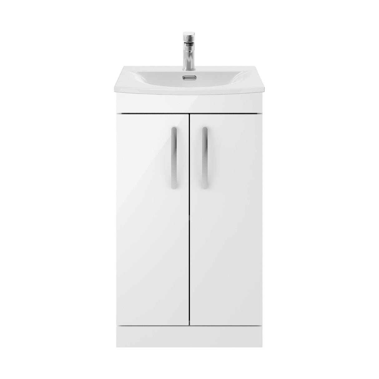 [BFRI006G] Millwich Contemporary 2 Door Floor Standing Vanity Unit with Curved Basin - Choice of Size and Colour - Cutout