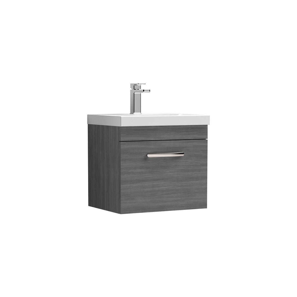 [BFRI011D] Millwich Contemporary 1 Drawer Wall Hung Vanity Unit with Thin Edge Basin - Choice of Size and Colour - Cutout