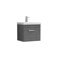 [BFRI011D] Millwich Contemporary 1 Drawer Wall Hung Vanity Unit with Thin Edge Basin - Choice of Size and Colour - Cutout