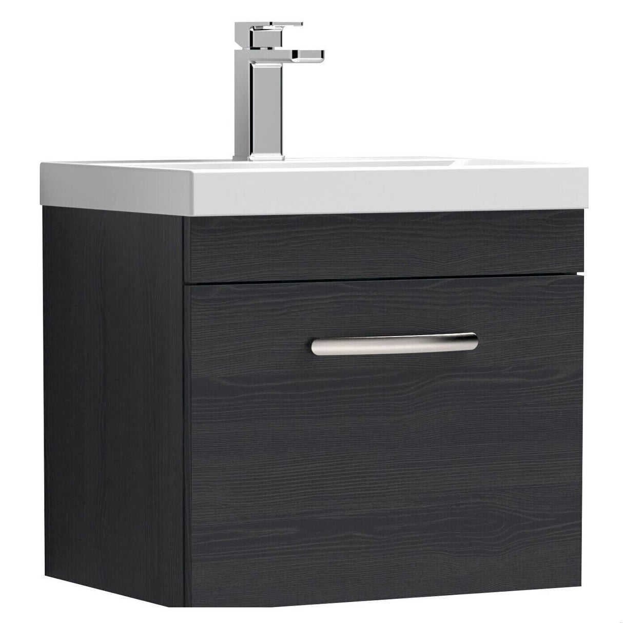 [BFRI012D] Millwich Contemporary 1 Drawer Wall Hung Vanity Unit with Thin Edge Basin - Choice of Size and Colour - Cutout