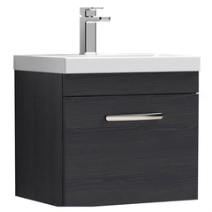 [BFRI012D] Millwich Contemporary 1 Drawer Wall Hung Vanity Unit with Thin Edge Basin - Choice of Size and Colour - Cutout