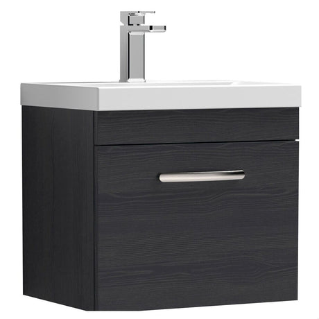 [BFRI012D] Millwich Contemporary 1 Drawer Wall Hung Vanity Unit with Thin Edge Basin - Choice of Size and Colour - Cutout