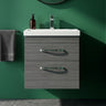 [BFRI018D] Millwich Contemporary 2 Drawer Wall Hung Vanity Unit with Thin Edge Basin - Choice of Size and Colour - Silo