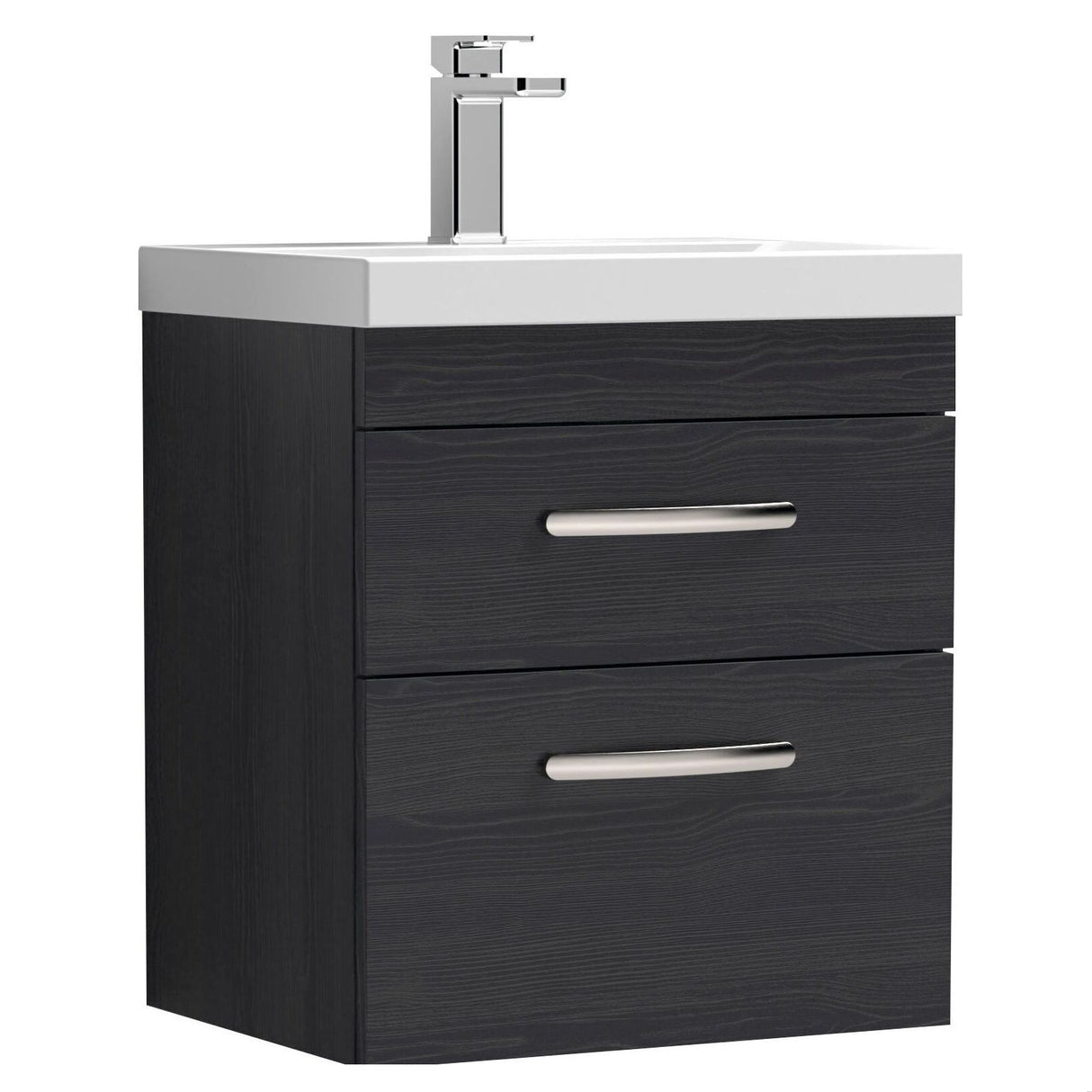 [BFRI019D] Millwich Contemporary 2 Drawer Wall Hung Vanity Unit with Thin Edge Basin - Choice of Size and Colour - Cutout