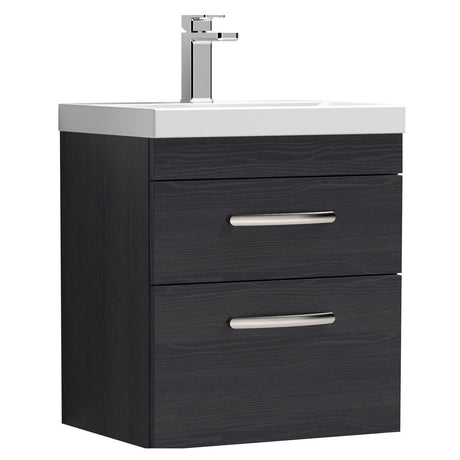 [BFRI019D] Millwich Contemporary 2 Drawer Wall Hung Vanity Unit with Thin Edge Basin - Choice of Size and Colour - Cutout