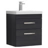 [BFRI019D] Millwich Contemporary 2 Drawer Wall Hung Vanity Unit with Thin Edge Basin - Choice of Size and Colour - Cutout