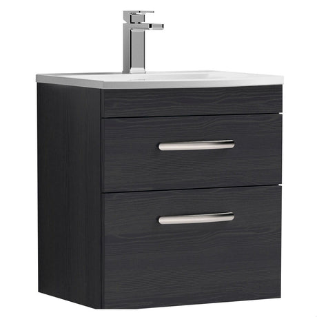 [BFRI019G] Millwich Contemporary 2 Drawer Wall Hung Vanity Unit with Curved Basin - Choice of Size and Colour - Cutout