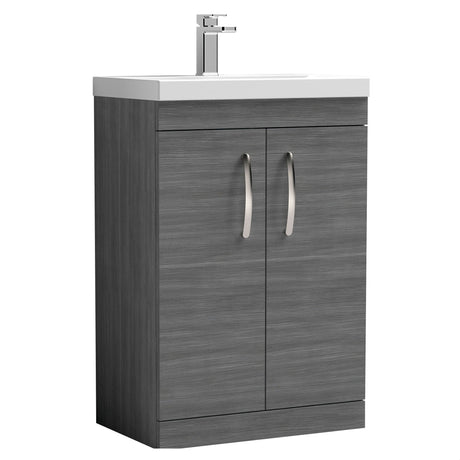 [BFRI025D] Millwich Contemporary 2 Door Floor Standing Vanity Unit with Thin Edge Basin - Choice of Size and Colour - Cutout
