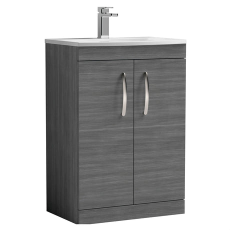 [BFRI025G] Millwich Contemporary 2 Door Floor Standing Vanity Unit with Curved Basin - Choice of Size and Colour - Cutout