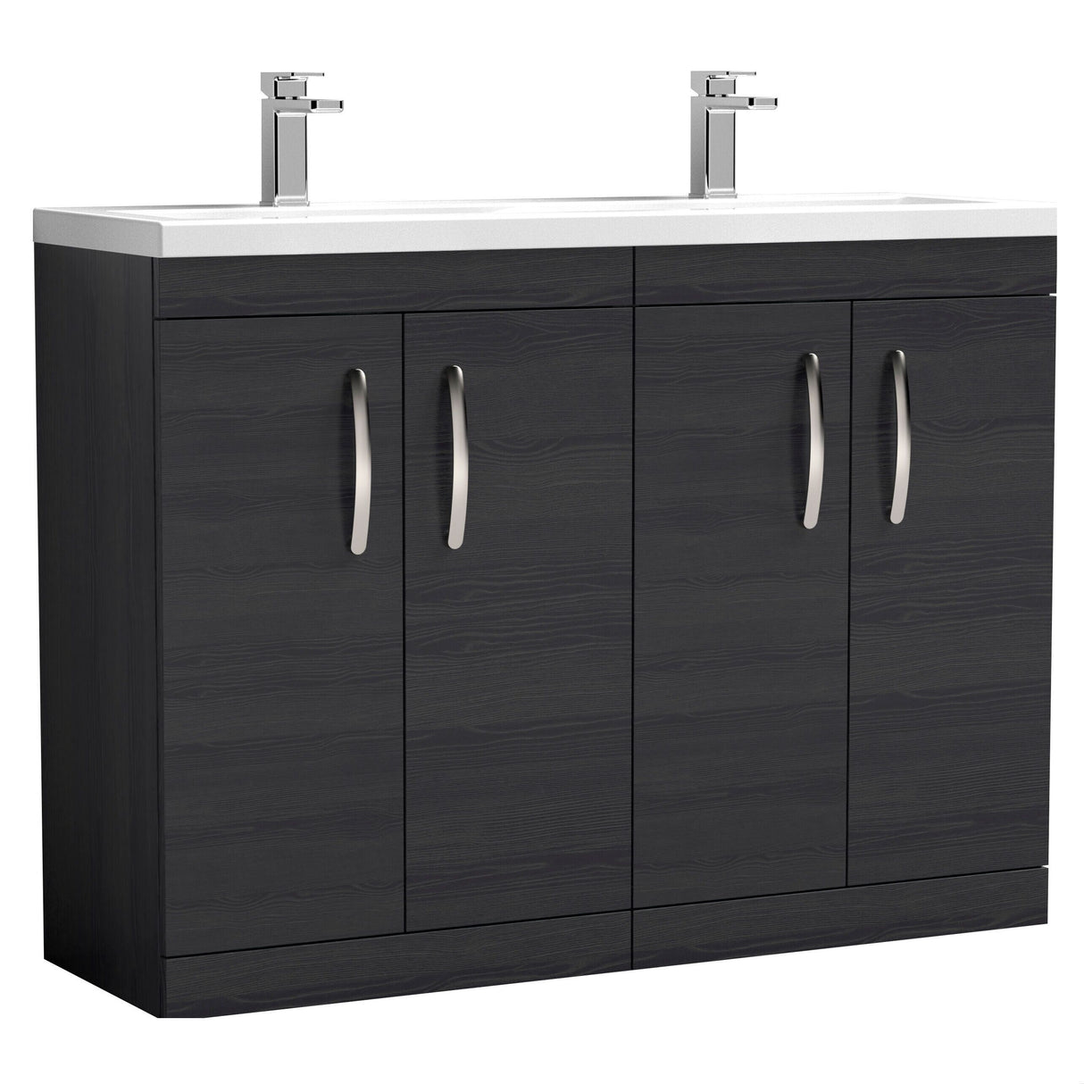[BFRI026F] Millwich Contemporary 4 Door Floor Standing Vanity Unit with Basin - Choice of Colour - Cutout