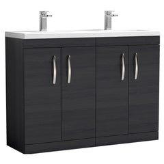 [BFRI026F] Millwich Contemporary 4 Door Floor Standing Vanity Unit with Basin - Choice of Colour - Cutout