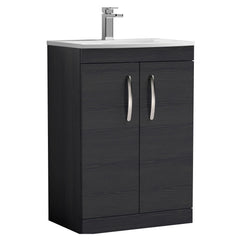 [BFRI026G] Millwich Contemporary 2 Door Floor Standing Vanity Unit with Curved Basin - Choice of Size and Colour - Cutout