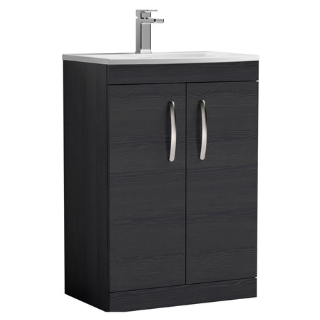 [BFRI026G] Millwich Contemporary 2 Door Floor Standing Vanity Unit with Curved Basin - Choice of Size and Colour - Cutout